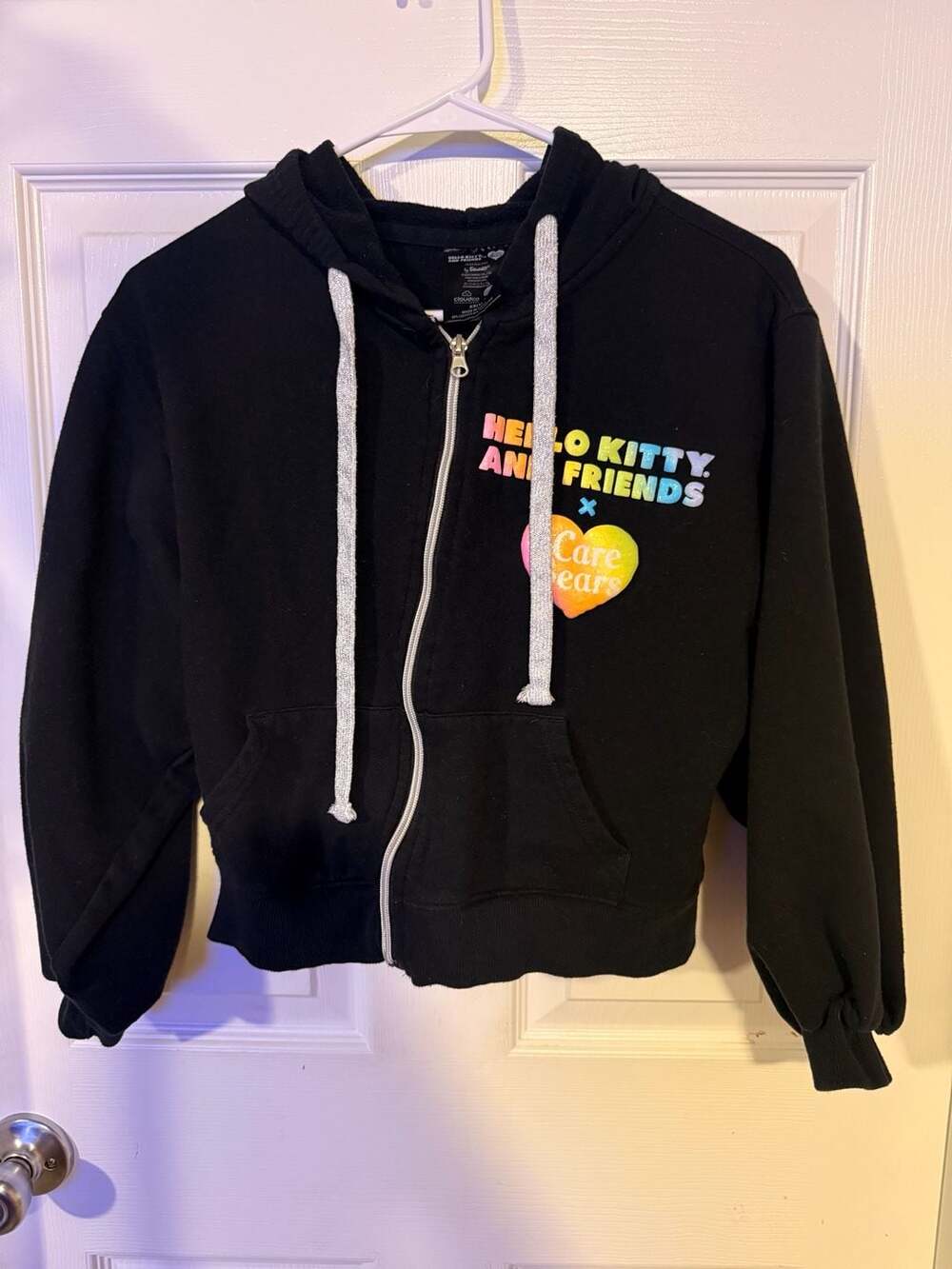 Hello Kitty and Friends x Care Bears Rainbow Cropped Full Zip Hoodie